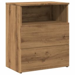 Berkfield Home Bedside Cabinet Artisan Oak 50x32x60cm Engineered Wood in Brown - Size: 50 x 32 x 60 cm - thumbnail 2