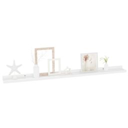 Berkfield Home Wall Shelves 4 pcs High Gloss White 100x9x3 cm - Size: 100 x 9 x 3 cm - thumbnail 3