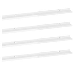 Berkfield Home Wall Shelves 4 pcs High Gloss White 100x9x3 cm - Size: 100 x 9 x 3 cm - thumbnail 2