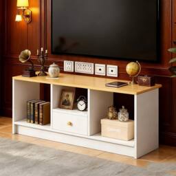 FORGEVIO 90CM Wooden Storage TV Cabinet Living Room Media Cabine in White - thumbnail 6