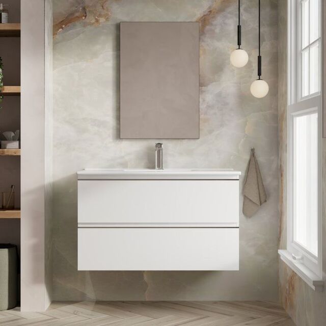 Banyetti Vatilla 1000mm Wall Hung Vanity Unit with Athena Basin - Gloss White - image 1
