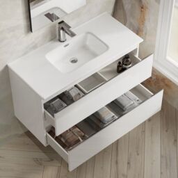 Banyetti Vatilla 1000mm Wall Hung Vanity Unit with Athena Basin - Gloss White - thumbnail 3