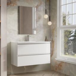 Banyetti Vatilla 1000mm Wall Hung Vanity Unit with Athena Basin - Gloss White - thumbnail 2