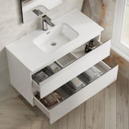 Banyetti Vatilla 1000mm Wall Hung Vanity Unit with Athena Basin - Gloss White - thumbnail 4