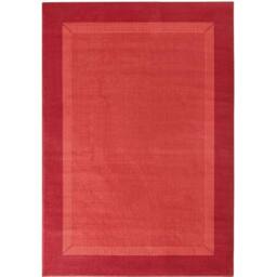 THE RUGS Designer Velours Band Rug & Runner Polypropylene Short Pile Rug in Red - Size: 160 cm x 230 cm - thumbnail 1