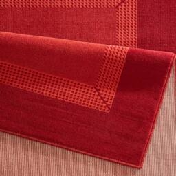THE RUGS Designer Velours Band Rug & Runner Polypropylene Short Pile Rug in Red - Size: 160 cm x 230 cm - thumbnail 2