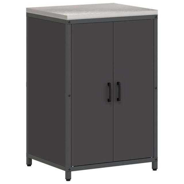 Berkfield Home Kitchen Storage Cabinet with Shelf with Storage with Door Black Steel