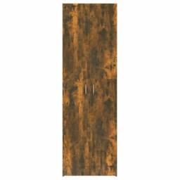 Berkfield Home Office Cabinet Smoked Oak 60x32x190 cm Engineered Wood in Brown - Size: 60 x 32 x 190 cm - thumbnail 5