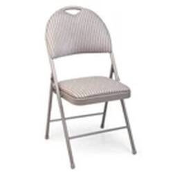 EONLION 1PCS Metal Folding Chair High Back Foldable Padded Seat in Beige