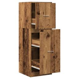 Berkfield Home Elegant Apothecary Cabinet Old Wood 40x41x118 cm Engineered Wood in Brown - Size: 40 x 41 x 118 cm - thumbnail 3
