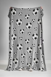 Catherine Lansfield 'Football' Throw in Grey - Size: 130 cm x 170 cm - thumbnail 3