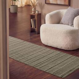 THE RUGS Ted Baker Camden Wool Parker Rug Handwoven Striped Living Room in Grey - Size: 200 cm x 300 cm - thumbnail 4