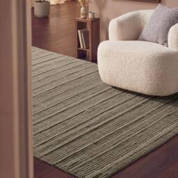 THE RUGS Ted Baker Camden Wool Parker Rug Handwoven Striped Living Room in Grey - Size: 200 cm x 300 cm - thumbnail 3