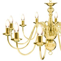 Berkfield Home Chandelier Golden 12 x E14 Bulbs in Gold - thumbnail 6