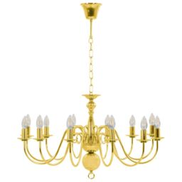 Berkfield Home Chandelier Golden 12 x E14 Bulbs in Gold - thumbnail 5