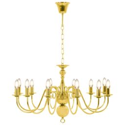 Berkfield Home Chandelier Golden 12 x E14 Bulbs in Gold - thumbnail 4