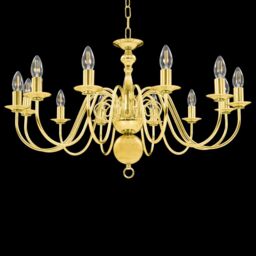 Berkfield Home Chandelier Golden 12 x E14 Bulbs in Gold - thumbnail 3