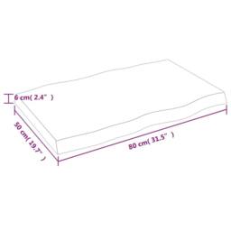 Berkfield Home Table Top Dark Grey 80x50x(2-6) cm Treated Solid Wood Live Edge in Charcoal - thumbnail 9