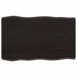 Berkfield Home Table Top Dark Grey 80x50x(2-6) cm Treated Solid Wood Live Edge in Charcoal - thumbnail 3