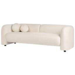 Wyld and Coco 5-Seater Off-White Velvet Sofa Set in White - thumbnail 5