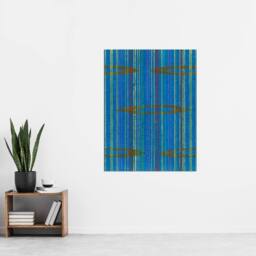"Artery8 Blue Abstract Geometric Pattern Retro Japan Wall Art Print Korin - Size: W12"" x H16""" - thumbnail 4