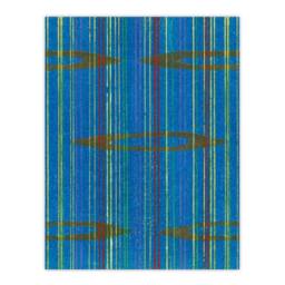 "Artery8 Blue Abstract Geometric Pattern Retro Japan Wall Art Print Korin - Size: W12"" x H16""" - thumbnail 1