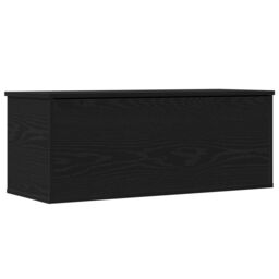 Berkfield Home Black Oak Storage Box - 90x35x35 cm - Engineered Wood - Size: 90 x 35 x 35 cm - thumbnail 6