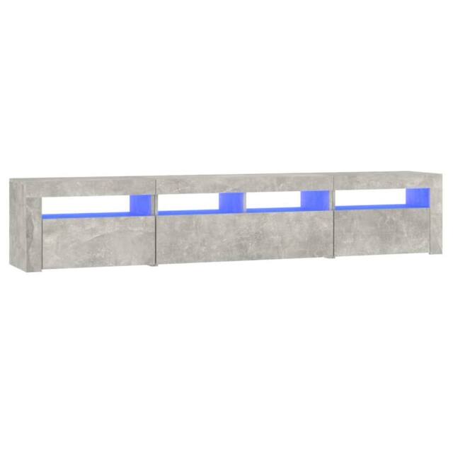 Berkfield Home TV Cabinet with LED Lights Concrete Grey 210x35x40 cm - Size: 210 x 35 x 40 cm - image 1