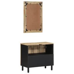 Berkfield Home 2 Piece Bathroom Furniture Set Solid Wood Mango in Brown - thumbnail 6