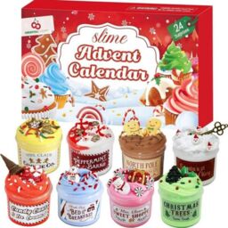 Obasyhig Xmas Countdown Calendar DIY Slime Advent Calendar in Red - thumbnail 2