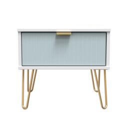 Ready Assembled 2 U Bexley 1 Drawer Bedside (Ready Assembled) in Duck Egg Blue - thumbnail 1