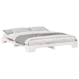 Berkfield Home Stylish Floor Bed Frame White 180 x 210 cm Solid pine wood - thumbnail 1