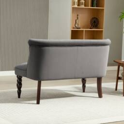 Wyld Haus Nolali Charcoal Grey Velvet Feel Wingback 2 Seater Sofa Button Tufted - thumbnail 7