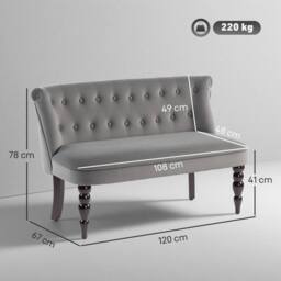 Wyld Haus Nolali Charcoal Grey Velvet Feel Wingback 2 Seater Sofa Button Tufted - thumbnail 3