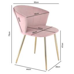 Genesis Ella Velvet Accent Chair Curved Back Upholstered Modern Chair in Pink - Size: 1 Seater - thumbnail 3