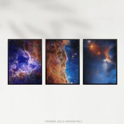 Artery8 Wall Art Print Pack of 3 NASA James Webb Images Cosmic Cliffs Carina Nebula Stellar Lifecycle 30 Doradus Stars Large Poster Set - thumbnail 3