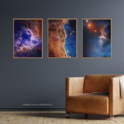 Artery8 Wall Art Print Pack of 3 NASA James Webb Images Cosmic Cliffs Carina Nebula Stellar Lifecycle 30 Doradus Stars Large Poster Set - thumbnail 4