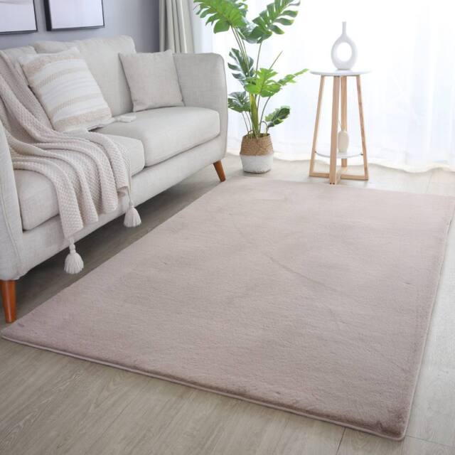 Desire Rugs Plushtale Washable Low Pile Living Room Area Rug - Fluffy Super Soft in Beige - Size: 60 cm x 100 cm - image 1