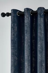 Helena Springfield 'Roma' Woven Lined Curtains in Dark Navy - Size: 167 cm width x 137 cm drop - thumbnail 2
