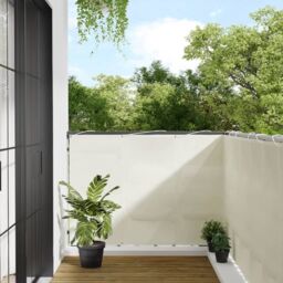 Berkfield Home Balcony Screen Cream 120x700 cm 100% Polyester Oxford - thumbnail 1