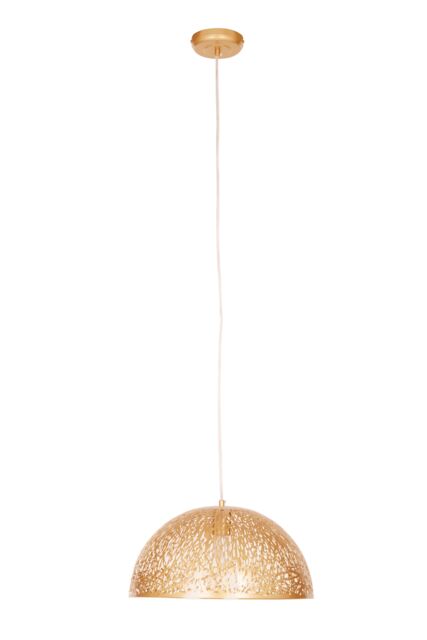 Orsina Sculptural Large White Dome Pendant Light, Artistic Ceiling Fixture For Entryways, Abstract Cutout Dome Lamp in Gold - image 1