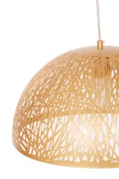 Orsina Sculptural Large White Dome Pendant Light, Artistic Ceiling Fixture For Entryways, Abstract Cutout Dome Lamp in Gold - thumbnail 6