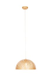 Orsina Sculptural Large White Dome Pendant Light, Artistic Ceiling Fixture For Entryways, Abstract Cutout Dome Lamp in Gold - thumbnail 2