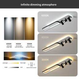Garwarm 3-Light Track Ceiling Light, Acrylic, Dimmable Control - thumbnail 6