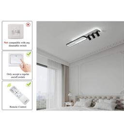 Garwarm 3-Light Track Ceiling Light, Acrylic, Dimmable Control - thumbnail 4