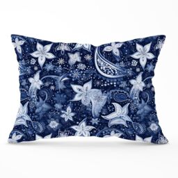 Warren Reed - Designer Paisley Christmas Stars Blue Cushions - Size: 45 cm x 45 cm - thumbnail 1