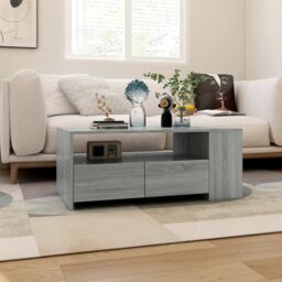 Berkfield Home Coffee Table Grey Sonoma 102x55x42 cm Engineered Wood - Size: 102 x 55 x 42 cm - thumbnail 5