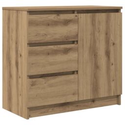 Berkfield Home Sideboard with Drawer Artisan Oak 71x35x65 cm Engineered Wood in Brown - Size: 71 x 35 x 65 cm - thumbnail 2