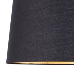 First Choice Lighting Set of 2 Dark Oak Table Lamp or Bedside Lights with Black Gold Shades in Brown - thumbnail 3