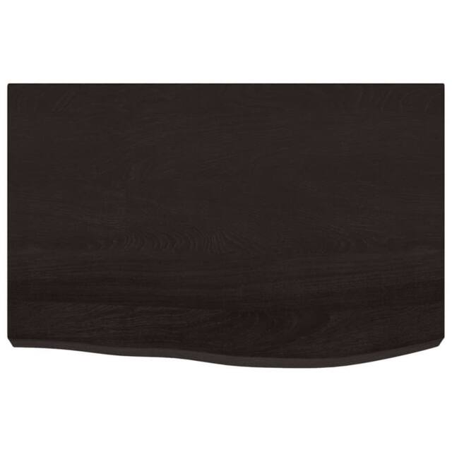Berkfield Home Table Top Dark Grey 60x40x(2-6) cm Treated Solid Wood Oak in Dark Brown - image 1